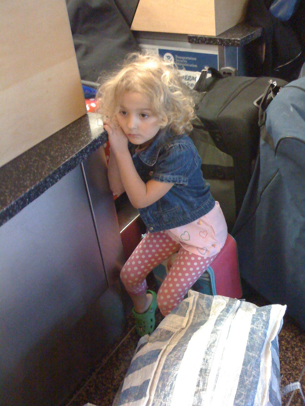 Dahlia traveling with the stomach flu
