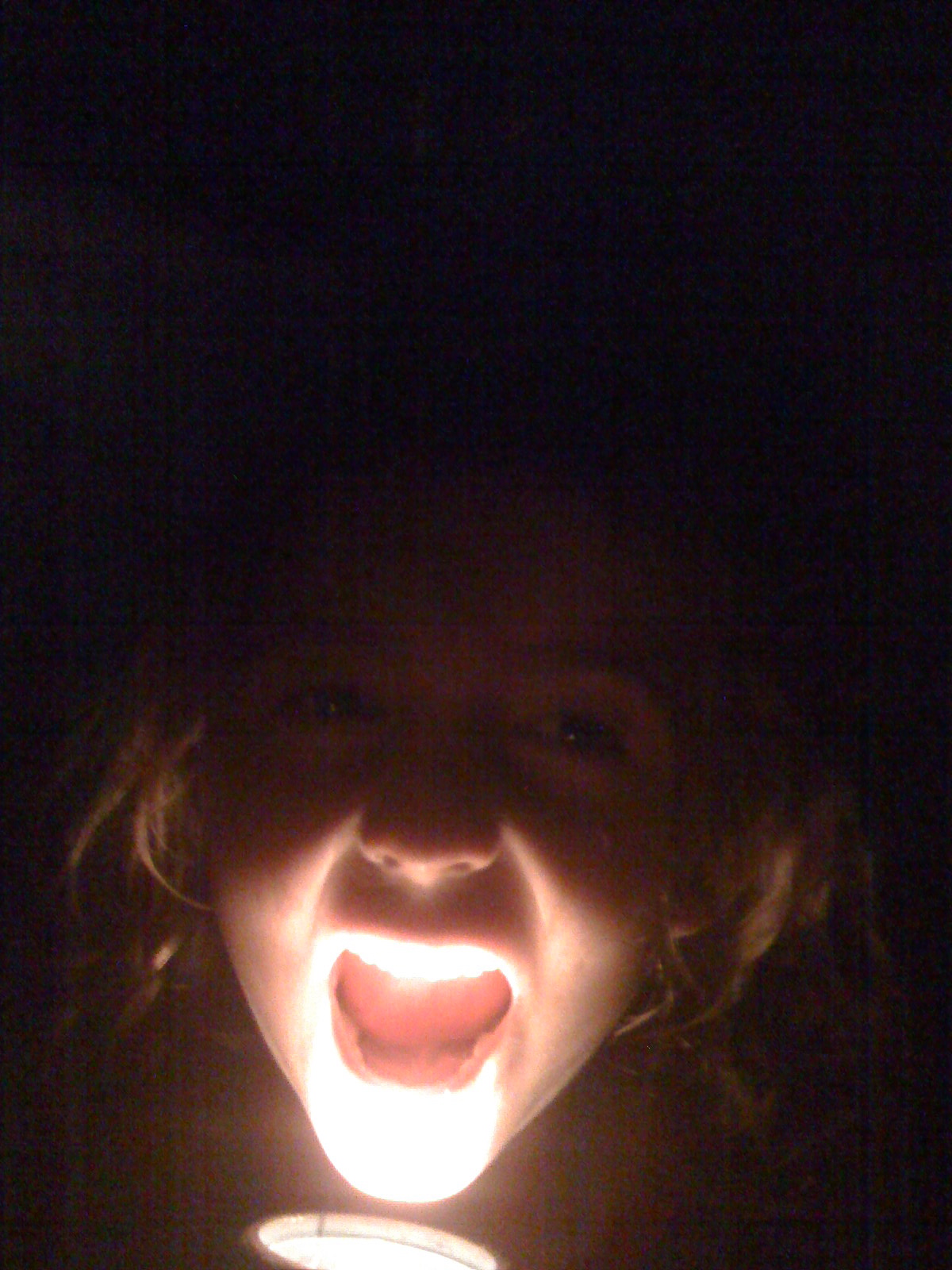 Scary faces by the fire