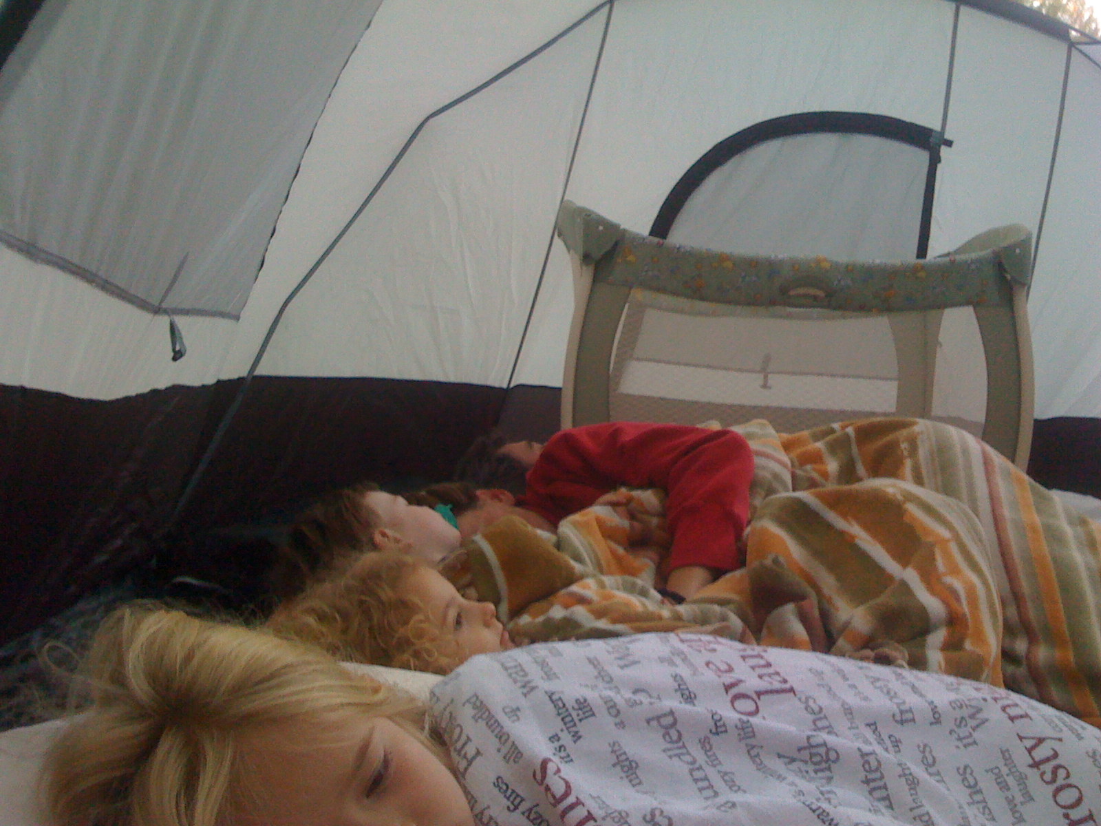 Waking up after a night of camping