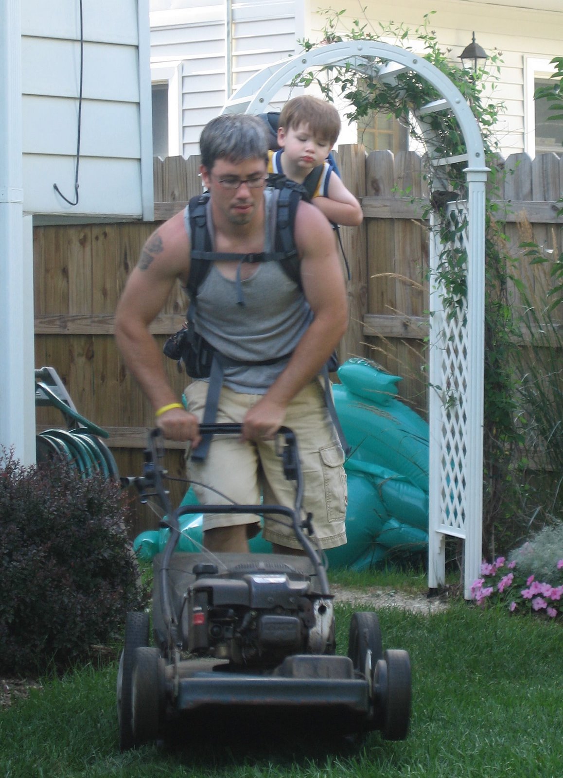 Brecken loves the lawn mower