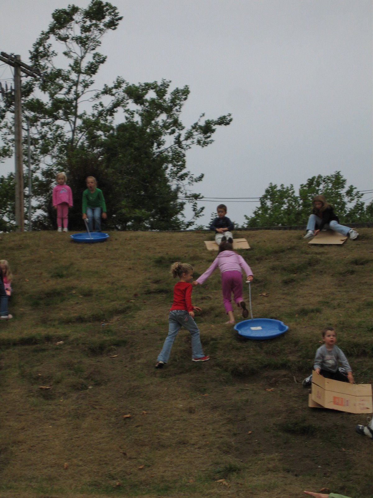 Sliding down the hill