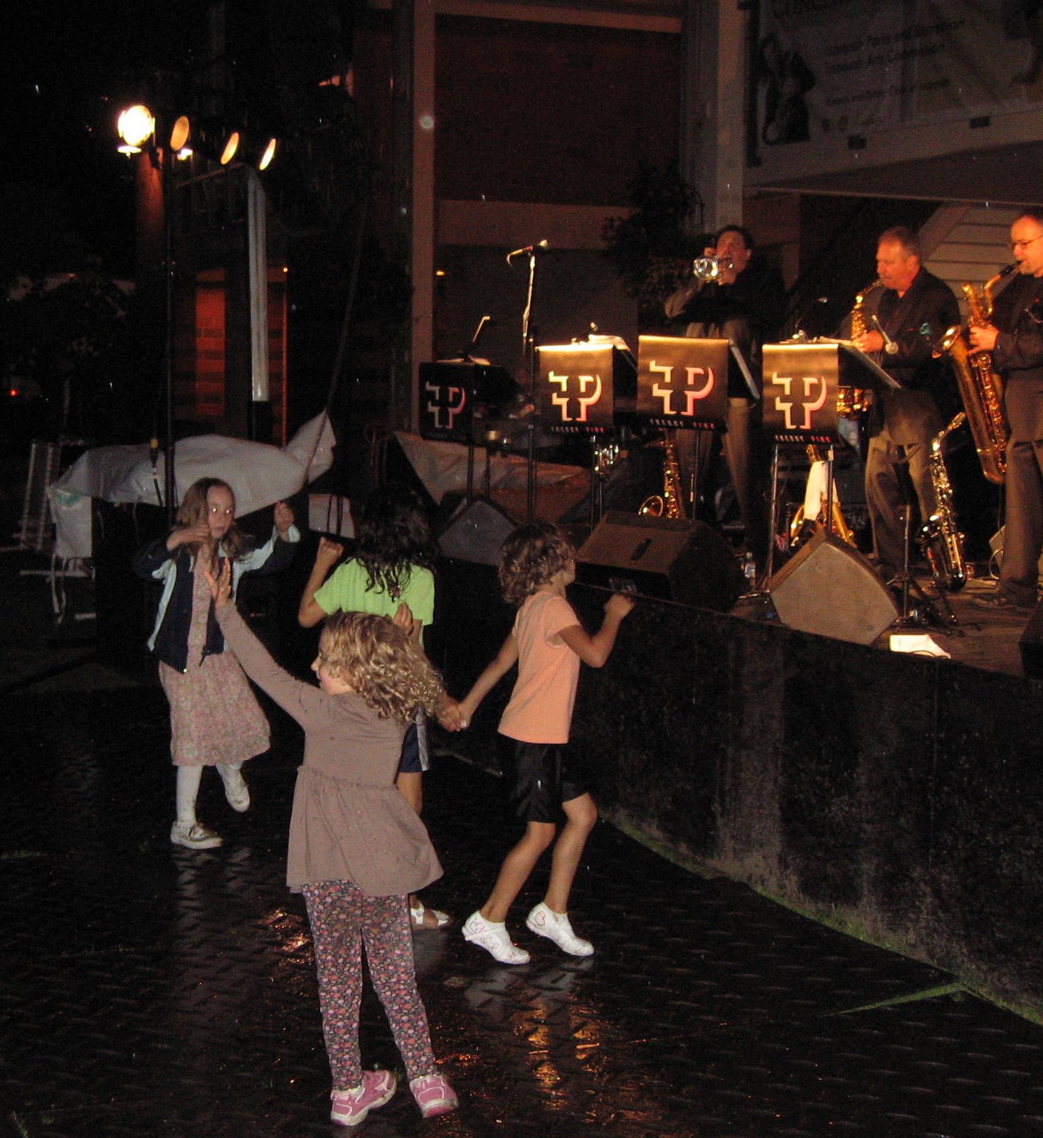 Dancing to the music
